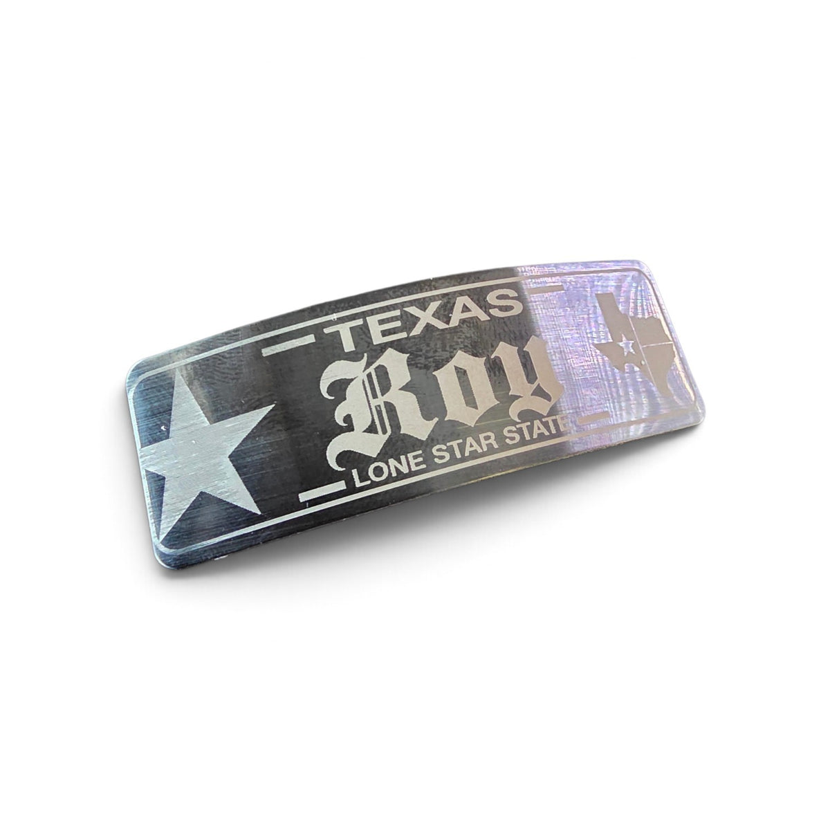 THE TEXAS STATE STAINLESS STEEL NAME PLATE BLACK