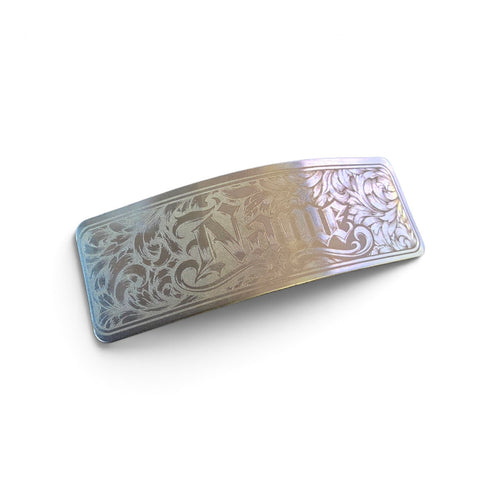 THE FLORAL STAINLESS STEEL NAME PLATE SILVER