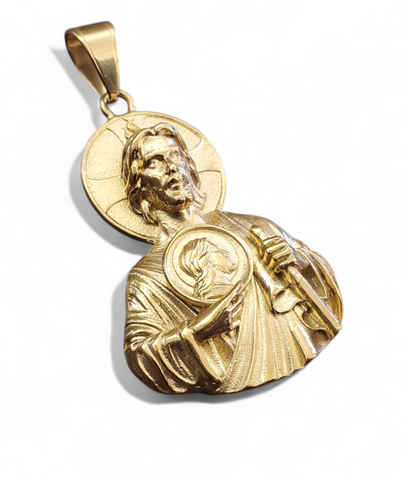 LARGE Gold San Judas Pendant