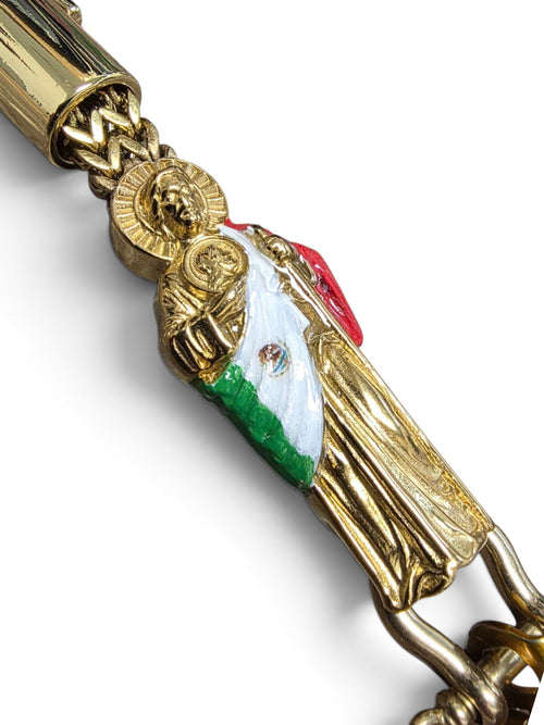 THE MEXICO FLAG SAN JUDAS GLOVE CLIP GOLD
