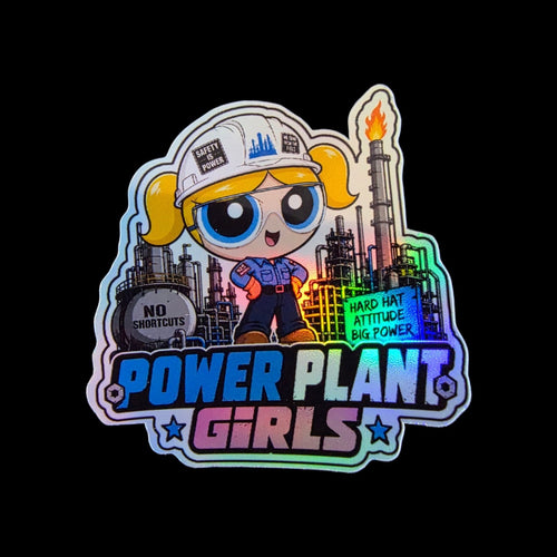 6 Pack POWER PLANT GIRLS STICKERS