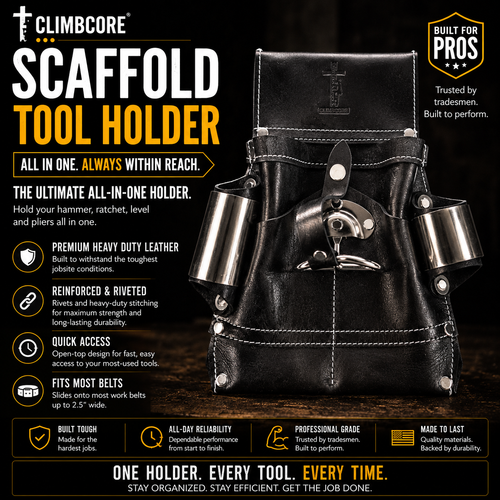 CLIMBCORE BLACK SCAFFOLD TOOL HOLDER