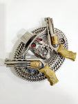 Two gun large belt buckle with skull