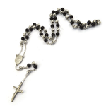 STAINLESS STEEL ROSARY BLACK AND SILVER