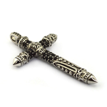 The Cross pendant with black stones