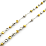 STAINLESS STEEL ROSARY GOLD AND SILVER