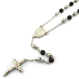 STAINLESS STEEL ROSARY BLACK AND SILVER