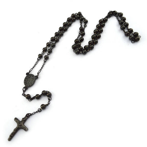 STAINLESS STEEL ROSARY BLACK