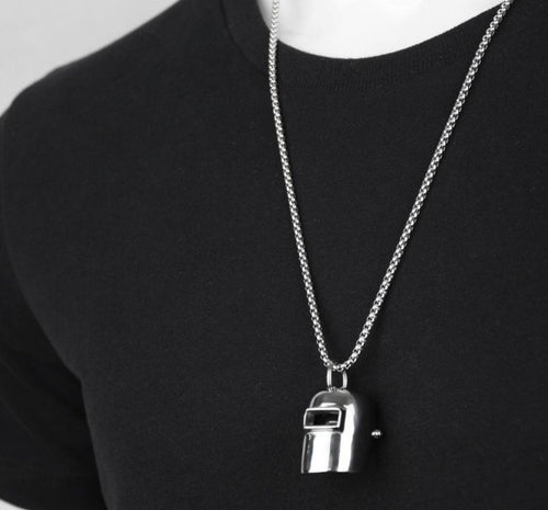 Welding Hood Pendant and Necklace SET