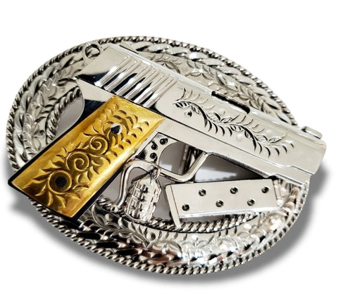 Custom gun belt buckle