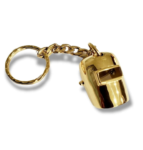 Stainless Steel Welding Hood Key Chain Gold Color