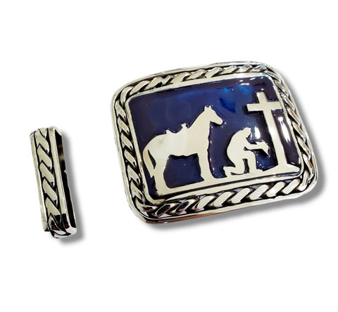 Custom Two Piece set Cowboy belt buckle